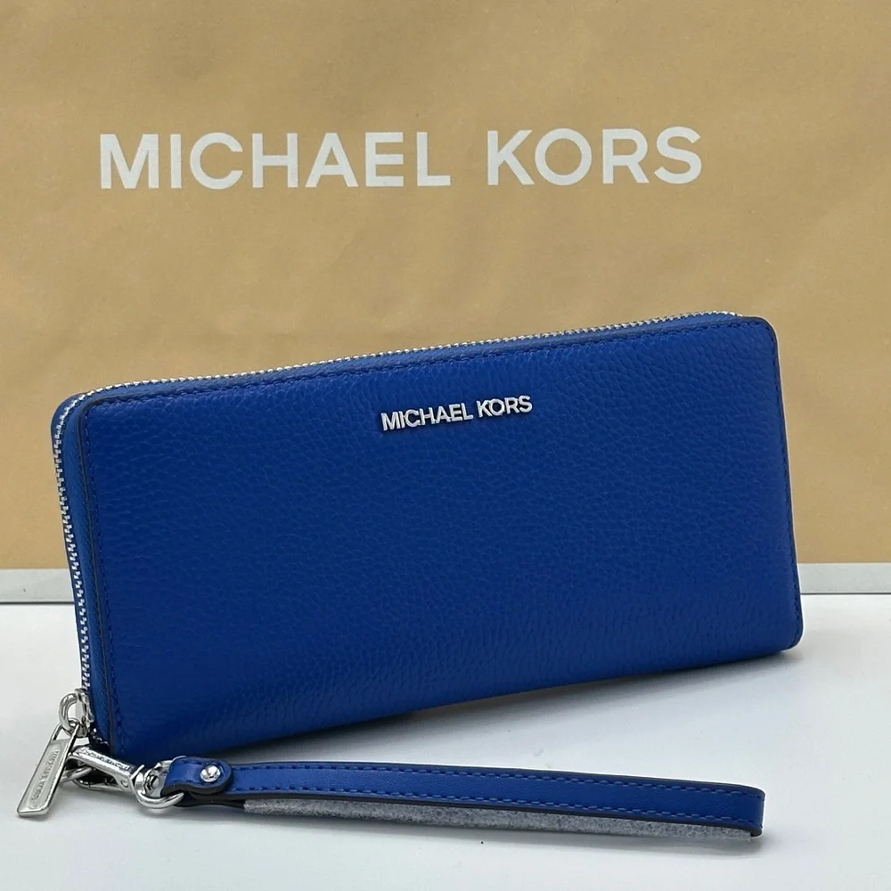 MICHAEL KORS Jet Set Travel Continental Zip Galaxy Blue color